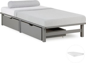 Łóżko na paletach 90x200 cm Szare