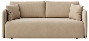 Jasnobrązowa aksamitna rozkładana sofa 220 cm Chaum – Rodier