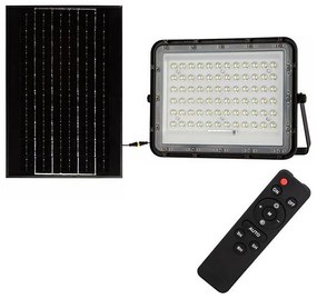 LED Zewnętrzny naświetlacz solarny LED/15W/3,2V IP65 6400K czarny + pilot