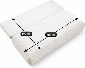 Sofa BASE Rozkładana Dwuosobowa Kremowa Boucle Japandi