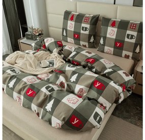 PrzytulneMieszkanie.pl PrzytulneMieszkanie.pl Pościel flanelowa z mikrofibry CHRISTMAS SOCKS zielona Rozmiar pościeli: 70 x 90 cm | 140 x 200 cm