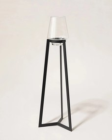 Świecznik ze szklanym kloszem Loft Glow duży 30x30x114 cm