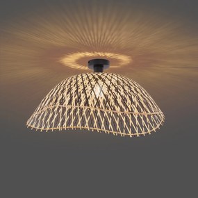 Lampa sufitowa w stylu art deco, czarna bambusowa, 60 cm - Alka