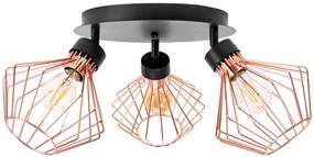 Lampa potrójna metalowa loft plafon  APP536-3C Różowe Złoto