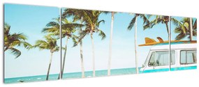 Obraz - Vintage van na plaży (170x50 cm)