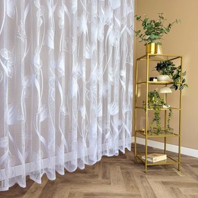 Firana żakardowa Duże Kwiaty nowoczesna efekt błysku - wys. 250 cm
