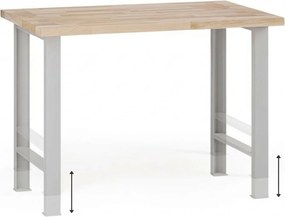 Stół warsztatowy z regulacją wysokości G7, blat bukowy, 1200 x 685 x 840-1040 mm