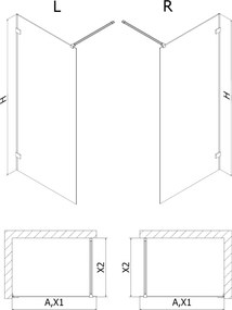 Mexen Lunar ścianka prysznicowa Walk-in prawa 50 x 200 cm, transparent 8 mm, miedź szczotkowana - 830-050-000-65-00-P