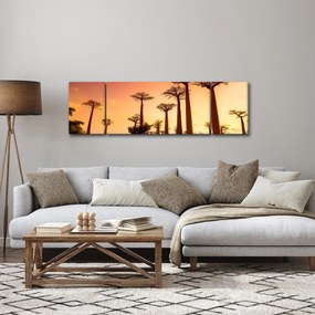 Obraz - Zachód słońca w Baobab Alley (170x50 cm)
