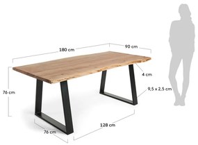 Stół z blatem z drewna akacjowego 90x180 cm Alaia – Kave Home