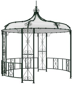 Altana ogrodowa z metalu o wyglądzie kutego żelaza śr. 300 x wys. 305 cm - Zielony - TILCARA