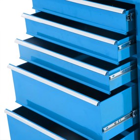 HOMCOM Szafka na narzędzia, skrzynia narzędziowa, 5 szuflad, mobilna, stalowa, czarna | Aosom PL