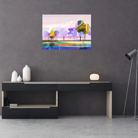 Obraz - Abstrakcja, krajobraz (70x50 cm)