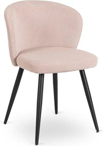 Krzesło Tapicerowane HAILEY Beżowe Sztruksowe Nowoczesne Loft