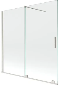 Mexen Velar parawan nawannowy 2-skrzydłowy rozsuwany 160 x 150 cm, transparent, nikiel szczotkowany - 896-160-000-01-97