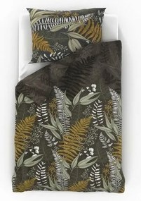 Kvalitex Pościel satynowa Luxury CollectionPaprocie brązowa, 220 x 200 cm, 2x 70 x 90 cm, 220 x 200 cm, 2 szt. 70 x 90 cm