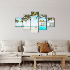 Obraz - Vintage van na plaży (125x70 cm)
