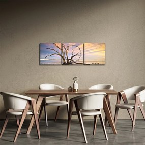 Obraz drzewa w oceanie (z zegarem) (90x30 cm)