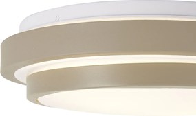 Nowoczesna lampa sufitowa taupe z białym wykończeniem 34 cm IP44 - Walden