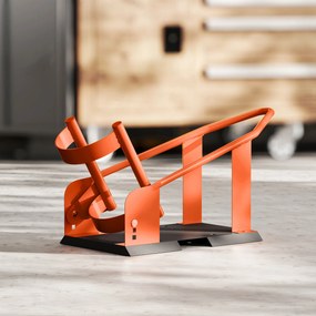 HOMCOM Stojak motocyklowy do przedniego koła 38,1-53,34 cm, 381-533,4 mm, regulowany klocek pod koło, nośność 816,5 kg, Pomarańczowy | Aosom PL