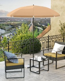 Parasol SOLARA, Ø160 cm, jasnobrązowy (taupe) SongmicsHome