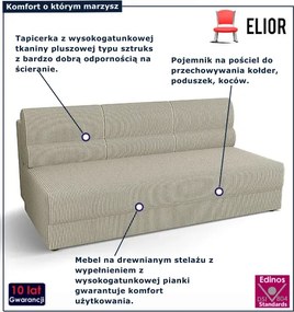 Beżowa rozgadana sofa sztruksowa P7-F80