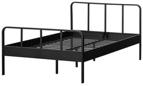 Czarne metalowe łóżko ze stelażem 120x200 cm Mees – WOOOD