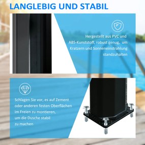 Outsunny Zasilany energią słoneczną prysznic na zewnątrz, prysznic solarny, czarny, 17,5 x 14,5 x 216 cm