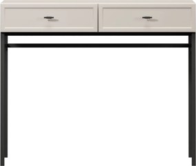 Toaletka Lorini 100 cm z szufladami - kaszmir / czarne uchwyty T-bar / stelaż