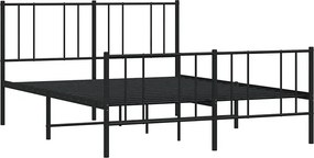 Czarne metalowe łóżko małżeńskie 160x200cm S9-D23