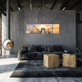 Obraz - Afrykańskie zwierzęta (170x50 cm)