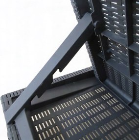 Leżak ogrodowy hotelowy Lagoon SL-02C z poduszką, składany, kolor szary