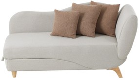 Szezlong lewostronny rozkładany z beżowej tkaniny ze schowkiem na pościel PENELOPE