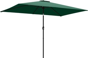 Outsunny Parasol ogrodowy 300 x 200 cm regulowany z korbą, zielony | Aosom PL