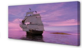 Obraz drukowany na płótnie Statek w Purpurowym Blasku