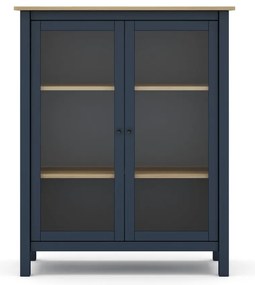 Ciemnoniebiesko-naturalna witryna z drewna sosnowego 90x110 cm Misti – Marckeric