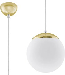 Biało-złota lampa wisząca kula 20 cm E9-R39