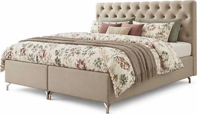 Beżowe pikowane łózko kontynentalne 4 rozmiary L5-R47