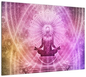Obraz na szkle - aura medytacji (70x50 cm)