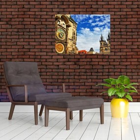 Obraz na szkle - Praski zegar astronomiczny (70x50 cm)