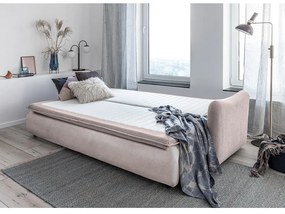 Beżowa aksamitna rozkładana sofa Miuform Tender Eddie