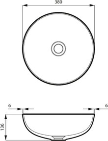 Umywalka ceramiczna nablatowa okrągła zielona 38 cm MOLIS GREEN