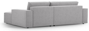 Jasnoszary rozkładany narożnik z materiału bouclé (prawostronny) Jodie – Micadoni Home
