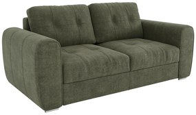 Kanapa 3-osobowa rozkładana typu express z zieloną tapicerką - Miejsce do spania 140 cm - Materac 14 cm - BOLIPO