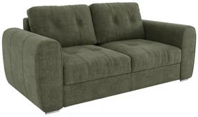 Kanapa 3-osobowa rozkładana typu express z zieloną tapicerką - Miejsce do spania 140 cm - Materac 14 cm - BOLIPO