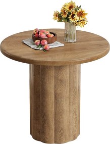 Okrągły stół jadalny, stół kuchenny dla 2-4 osób, 80 x 80 x 75 cm, rustykalny mały stół do jadalni (brązowy)