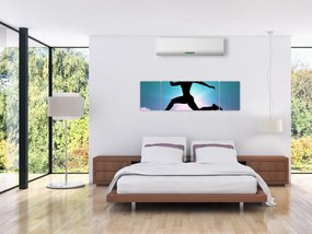 Obraz skaczącej sylwetki kobiety (170x50 cm)