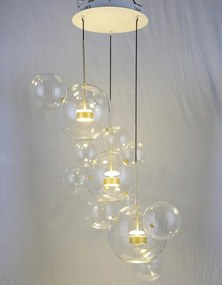 Lampa wisząca ze szklanymi kulami Capri Disc 3 złota