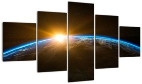 Obraz planety Ziemi z kosmosu (125x70 cm)