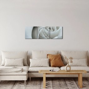 Obraz - Biała róża (z zegarem) (90x30 cm)